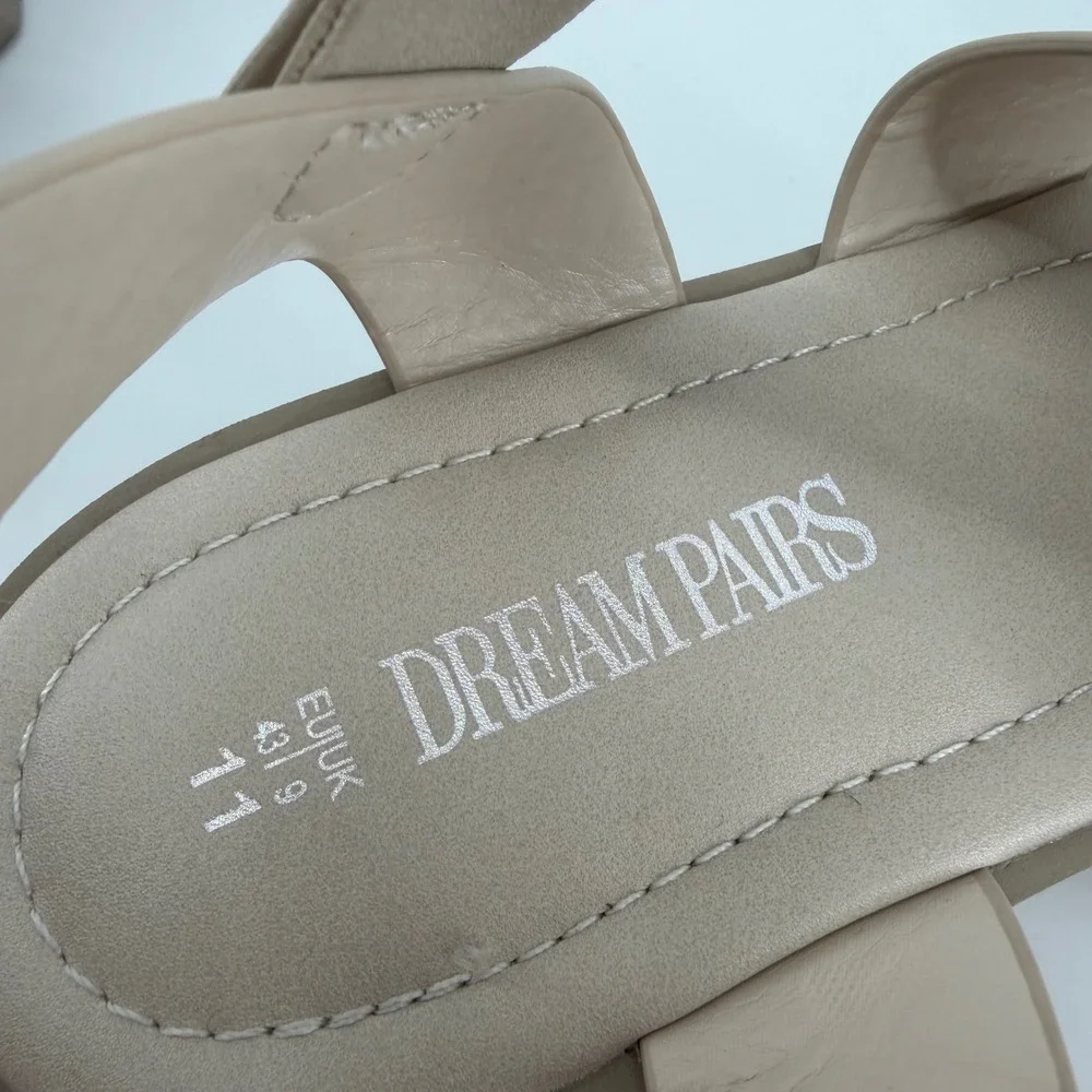 Dream Pairs Women 11 Beige Platform Sandals Chunky Lug Sole Block Heel SDHS2429W